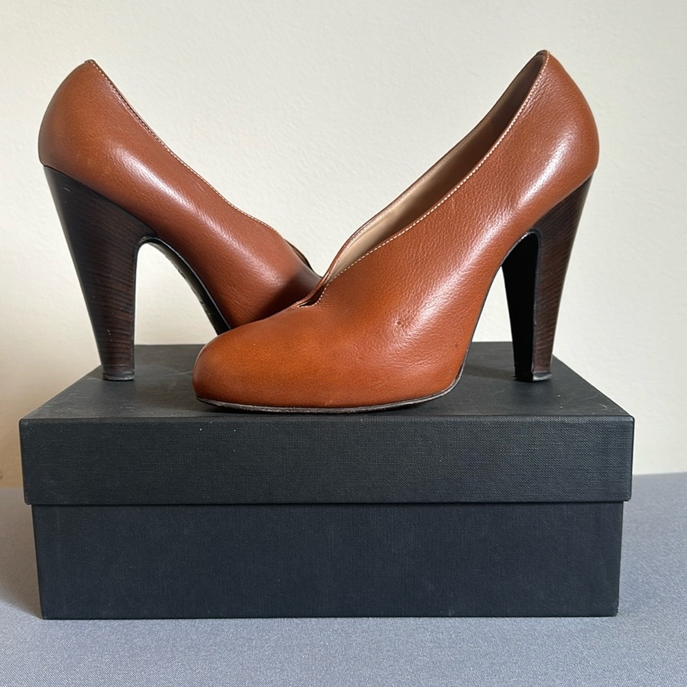 Guiseppe Zanotti Chestnut Leather Bootie Heel